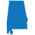 solid blue state of Alabama graphic