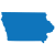 solid blue state of Iowa graphic
