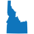 solid blue state of Idaho graphic