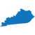 solid blue state of Kentucky graphic