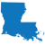 solid blue state of Louisiana graphic