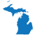 solid blue state of Michigan graphic