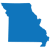 solid blue state of Missouri graphic