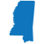 solid blue state of Mississippi graphic