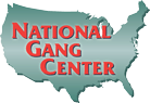 the words "National Gang Center" on top of the United States of America shape