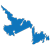 solid blue graphic of Newfoundland and Labrador province