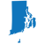 solid blue state of Rhode Island graphic