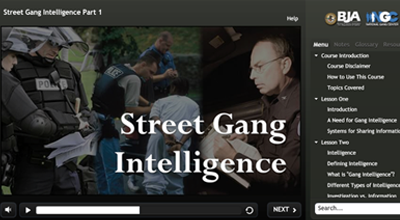 Screenshot of "Street Gang Intelligence" training