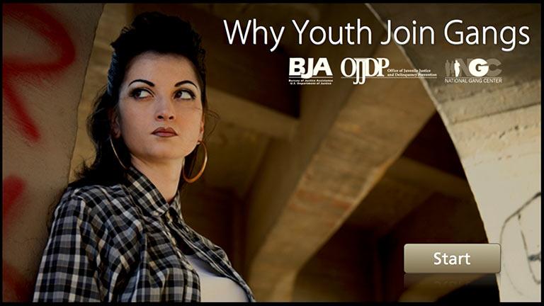 A female looking away from the camera and the words "Why Youth Join Gangs"