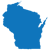 solid blue state of Wisconsin graphic