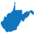solid blue state of West Virginia graphic