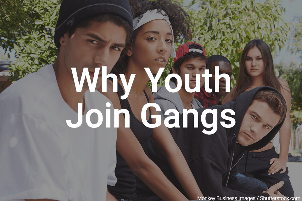 Group of teens looking threatening
