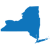 solid blue state of New York graphic