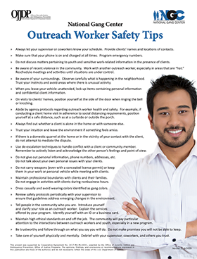 Outreach Worker Safety Tips publication page