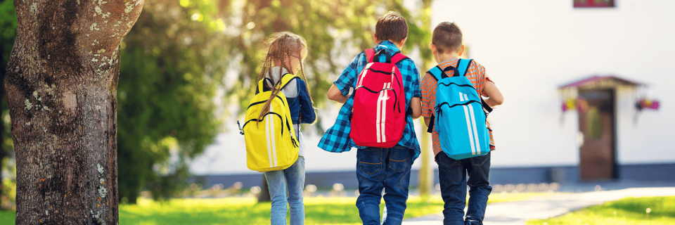 Kids wearing backpacks